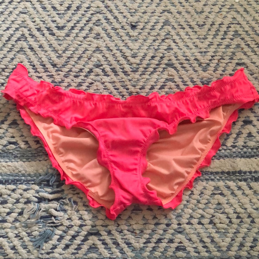 pink scallop bikini bottoms